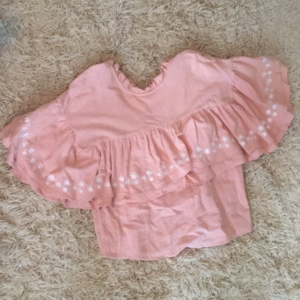 Pink ruffle shirt